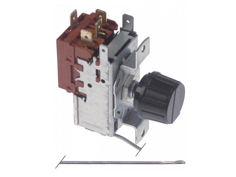THERMOSTAT für Verdampfer Ranco K61-L1504, 4 Kontakte 6A 250V, Kapillarrohr 1800 mm, kalt -22,0°C, warm -11,5°C, halbmondförmige Achse 6x4,6 mm