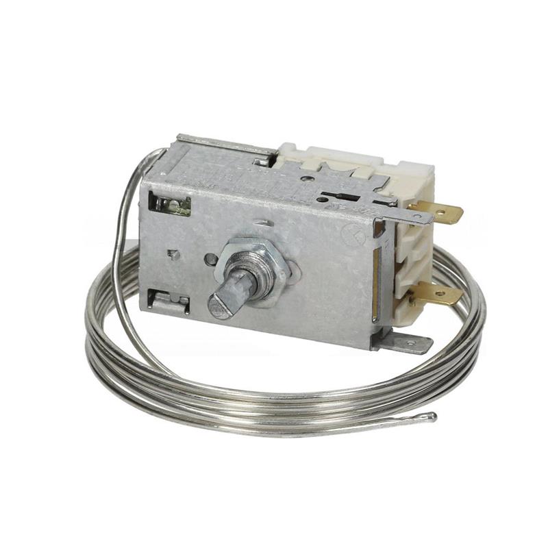 THERMOSTAT RANCO K50-L3337, 2 Kontakte 6A 250V Kapillarrohr 1500 mm kalt 0°C, warm +10°C - DT4°C halbmondförmiger Stift ø 6 x 4,6 mm