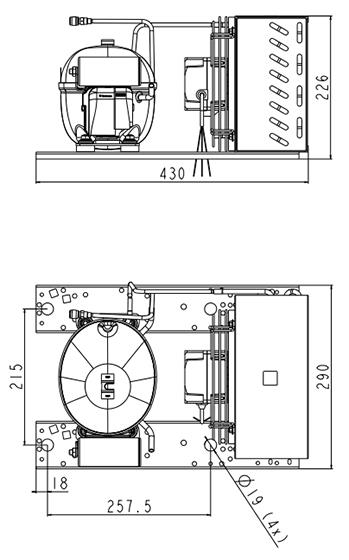 Verflüssigungssatz Embraco UEMT6144Z, HBP - R290, 220V, 50 Hz