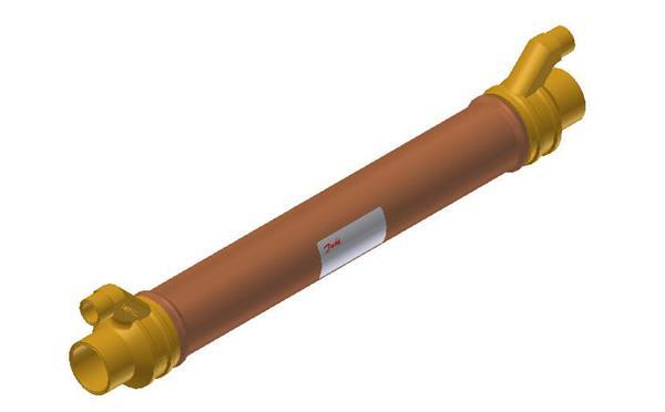Wärmetauscher Rohr in Rohr DANFOSS HE 4.0, 015D0007, 28 mm / 12 mm ODF