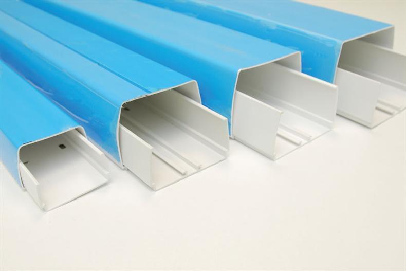 Schienen, Kunststoffprofil, Blau, U-Profil, Baumaterial