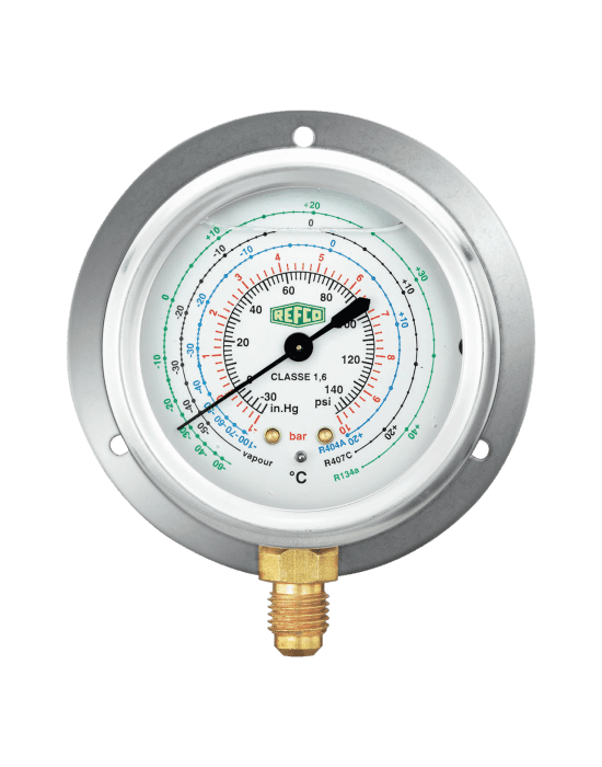 Refco 4686927 Rohrfedermanometer, NG 63, 1/4" SAE unten, Klasse 1.6