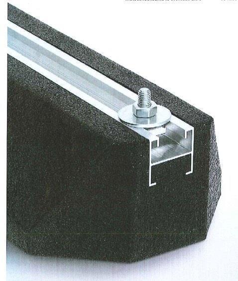 Bodenkonsole 400x180x95 mm, Traglast 240 kg pro Fuß, schwarzer Gummi, 1 Konsole +. 2 Schrauben