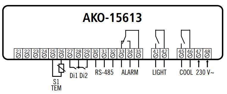Kühlstellenregler AKO 156131, 3R/RGS/PRINTER, 230V