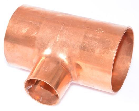 Kupfer T-Stück reduziert i/i/i 64-35-64 mm