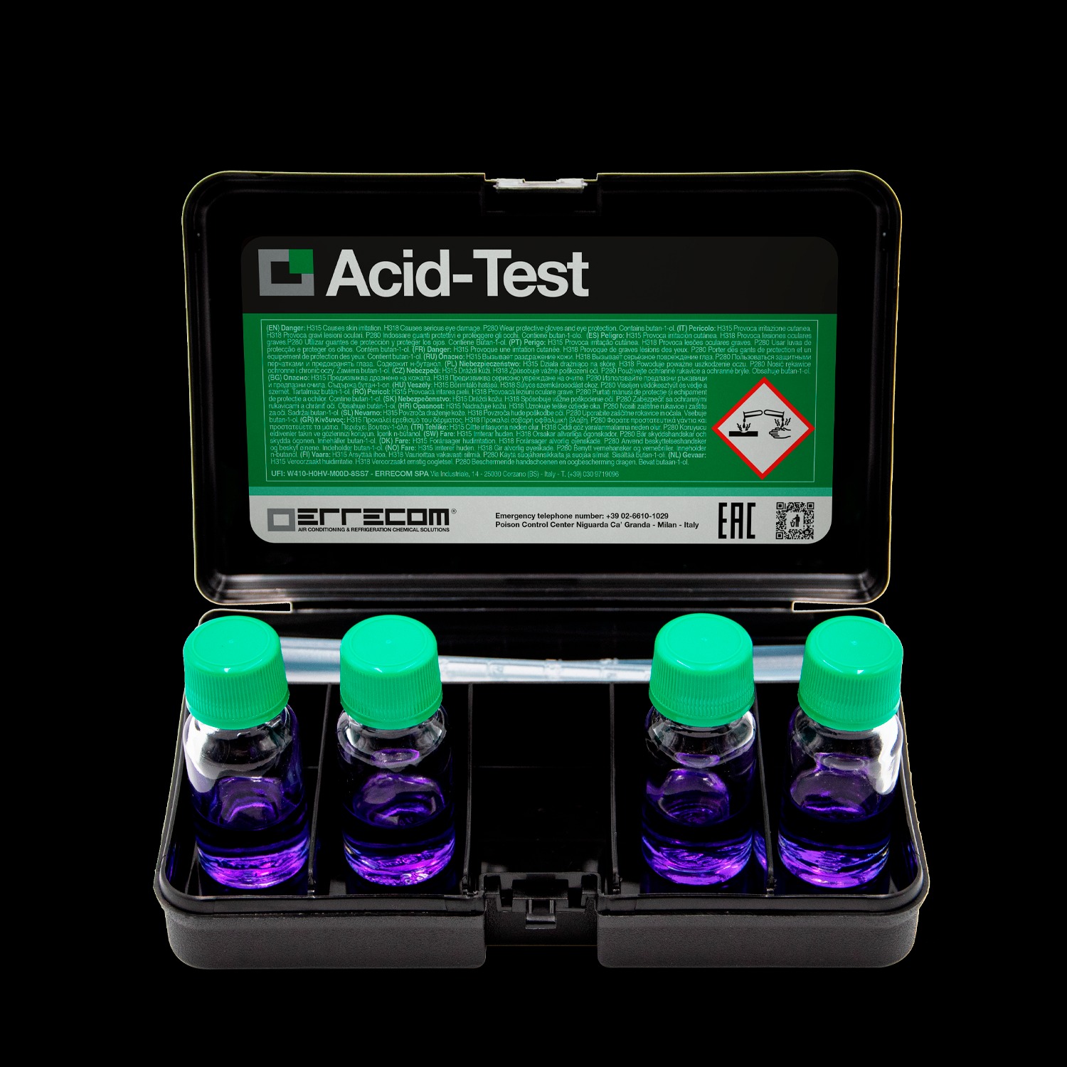 Acid Test, Säuretest Set aus 4 Tests für Kälte- und Klimaanlagen (Wartung 1-2 mal pro Jahr)