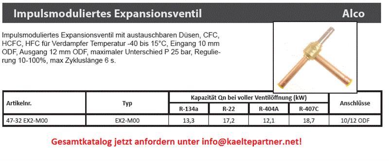 Expansionsventil, Impulsmoduliertes, Ventil, Alco, Cu/Pt fittings