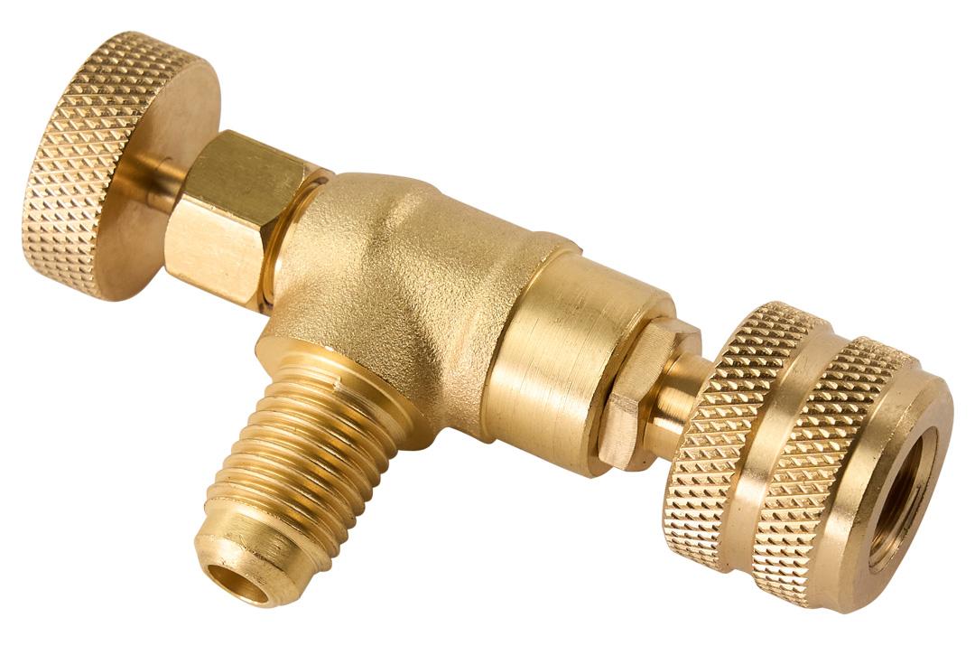 PERKEO Sicherheitsadapter für Schraderventil 1/4"SAE (7/16"UNF) x 1/4"SAE (7/16"UNF)