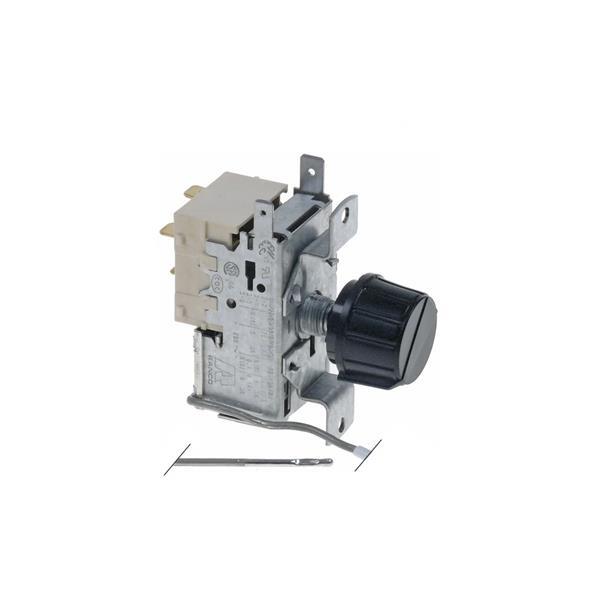 THERMOSTAT für Verdampfer Ranco K22-S1096, 3 Kontakte 6A 250V, Kapillarrohr 1500 mm, halbmondförmige Achse 6x4,6 mm