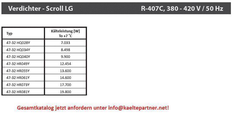Rotationskompressor LG GKS094PAC, R410A, 220 - 240V, 50 HZ, 7750 BTU/H