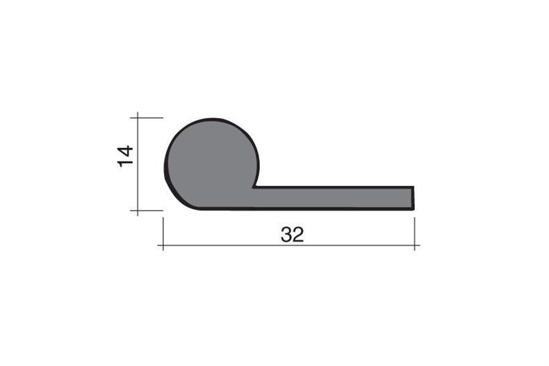 Moosgummidichtung blaugrau 1m (32x14)