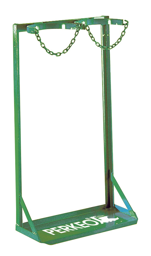 PERKEO Stahlflaschenständer für zwei 40/50 L Stahlflaschen mit Durchmesser 210-250 mm