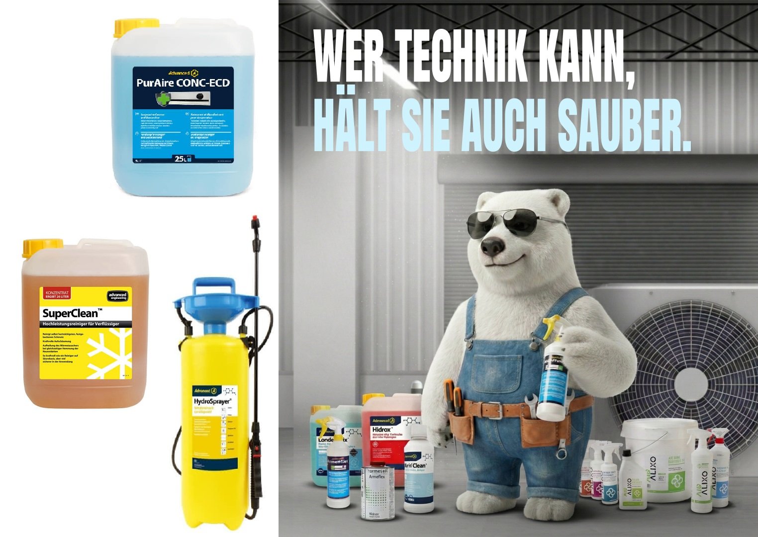 Reinigungs-Set Advanced für Kälte- und Klimaanlagen - industrielle Anlagen (große Systeme)