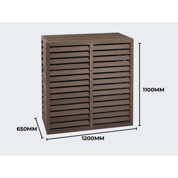 Evolar Klima- & Wärmepumpengehäuse Walnut Grey WPC L, 1100x1200x650 MM