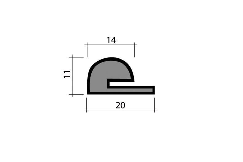Moosgummidichtung schwarz 1m (25x10)