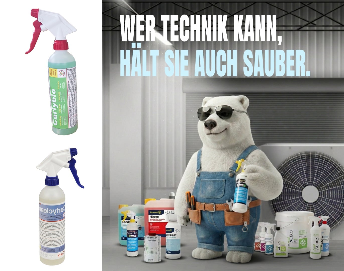 Reinigungs-Set Carly für Kälte- und Klimaanlagen - gewerbliche Anlagen (mittelgroße Systeme)