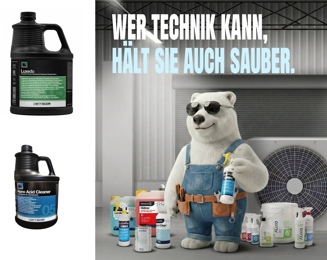 Reinigungs-Set Errecom für Kälte- und Klimaanlagen - industrielle Anlagen (große Systeme)