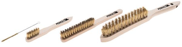 PERKEO Messingbürste mittel für Heißluft-Schweißdüsen, 100x15 mm