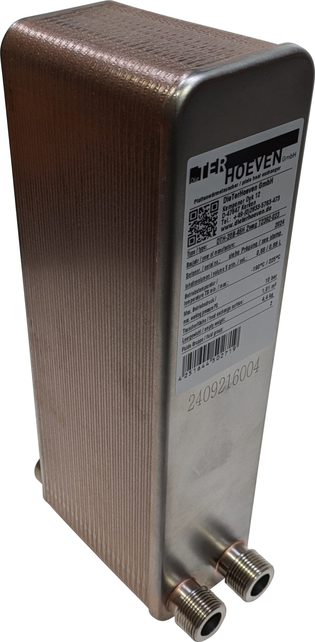 Kupfergelöteter Edelstahlplattenwärmetauscher DTH-20B-46H-2weg T2392-023