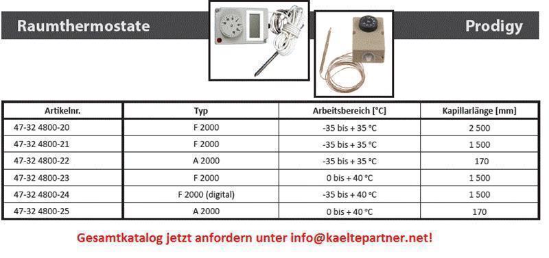 Differenzthermostat PRODIGY F2000, -35/+35 °C, L = 2,5 m