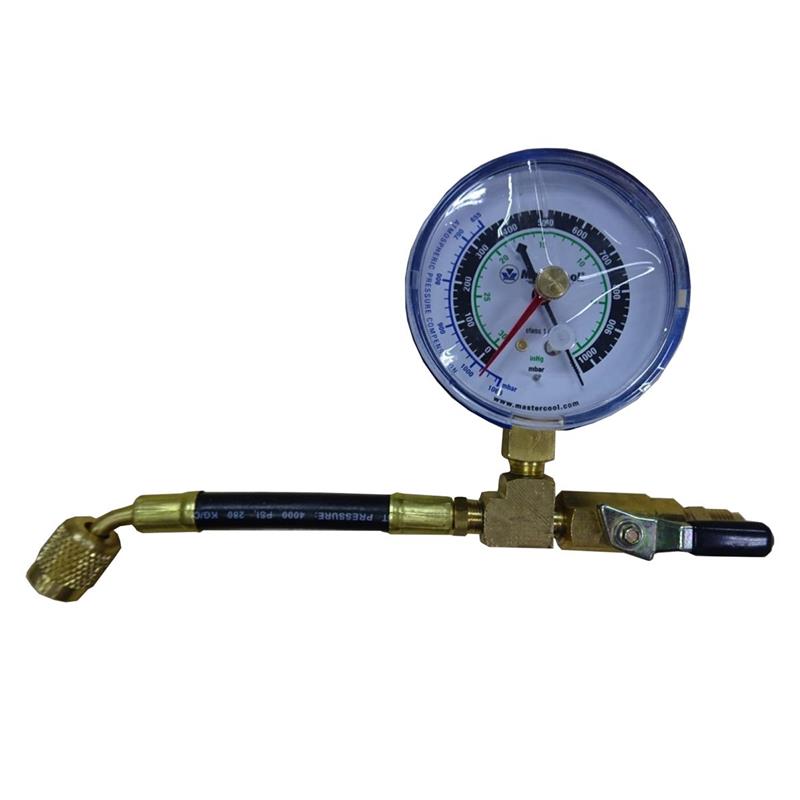 Analoges Vakuummeter mit Steuerventil 1/4 ”Fackelbuchse x 1/4” Fackelstecker