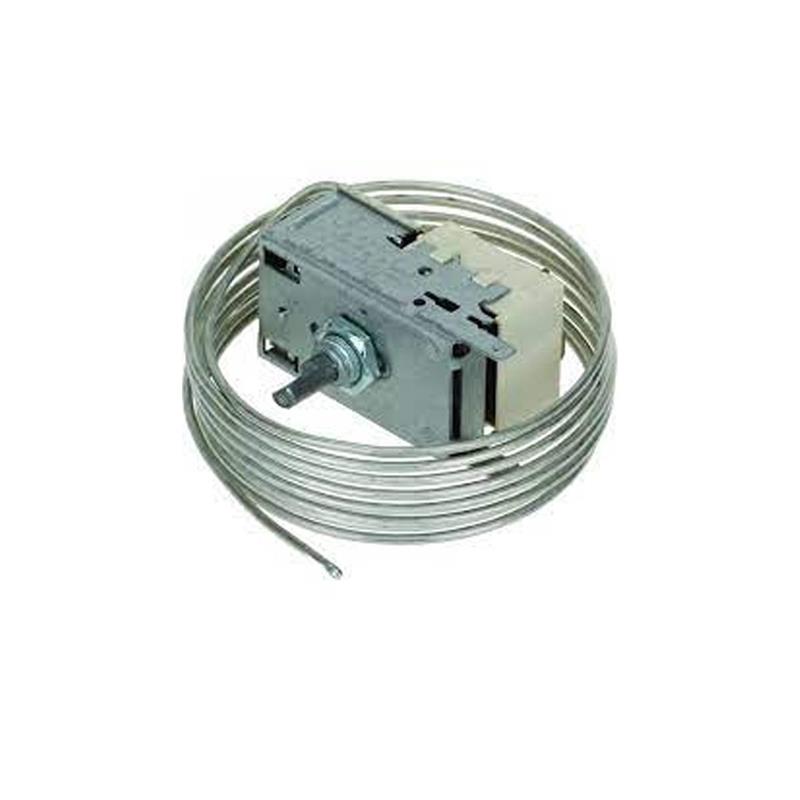 THERMOSTAT RANCO K55-L5078, 2 Kontakte 6A 250V Kapillarrohr 2000 mm kalt +1,4°C, warm +5,4°C halbmondförmige Achse ø 6x4,6 mm