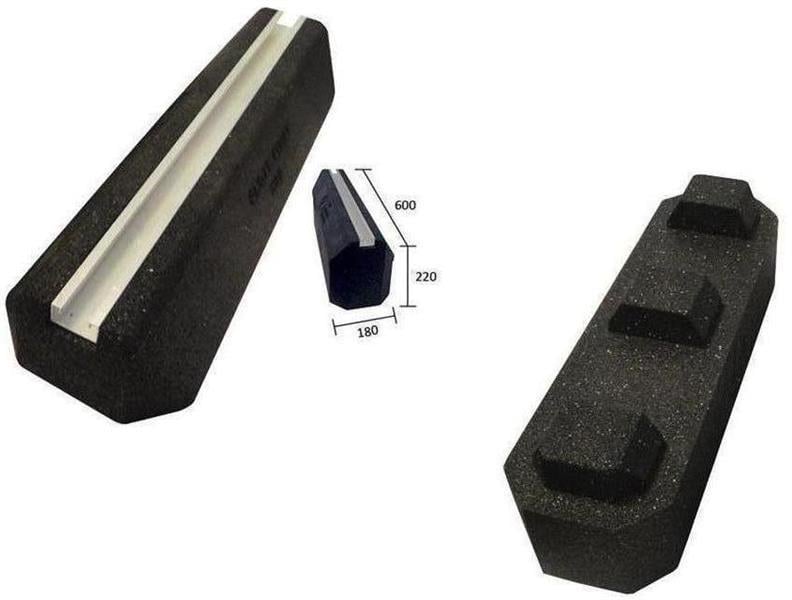 Dämpfungssockel (Bodenkonsole) Fix-It-Foot High - 600x180x95 mm - 300 kg mit Unterlage 600x180x120 mm