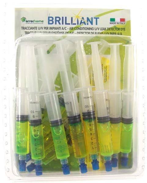 Errecom Brilliant 12 x 7.5 ml, UV-Lecksuchmittel für Klima- und Kälteanlagen (ohne Schläuche)