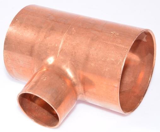 Kupfer T-Stück reduziert i/i/i 76-42-76 mm