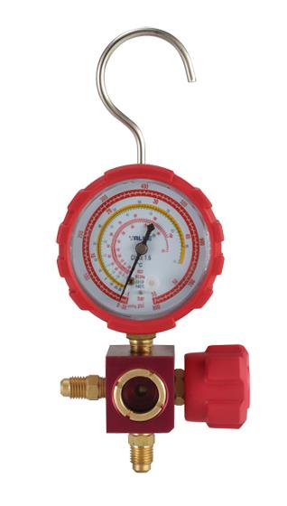 Einzelmanometer Wertehochdruck, R134a, R407, R22, mit Schauglas