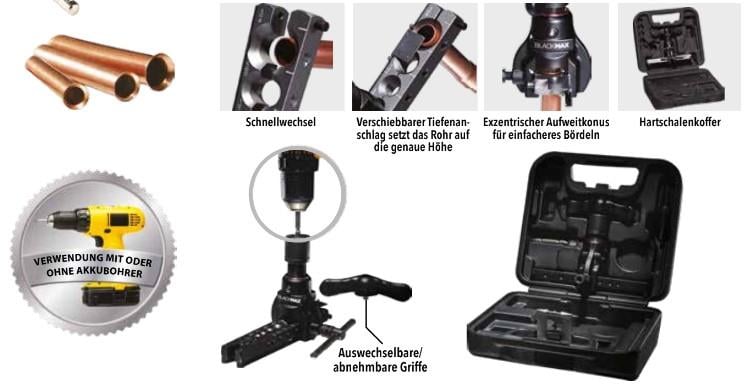 CPS BFT850D BLACKMAX® Bördelgerät mit Ratschengriff oder Bohrervortrieb