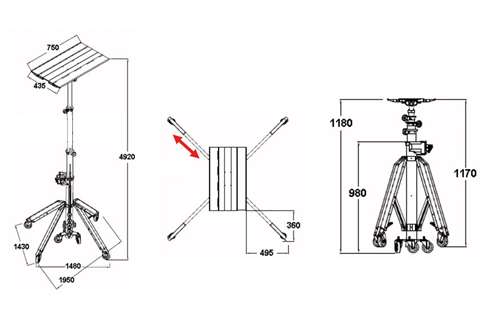 Tragbarer Montagelift CM-520 - MAX. HÖHE 4,9M - 90KG, 10367500001