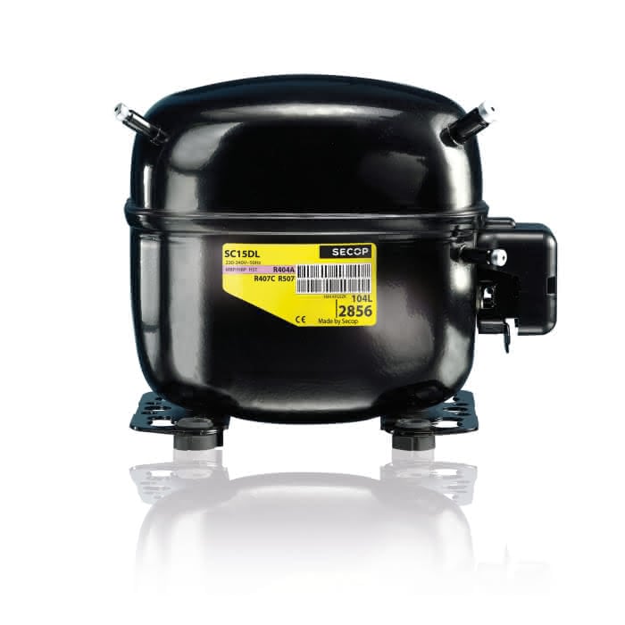 Secop Hubkolbenverdichter vollhermetisch SC15DL HTW R404A/R452A, 198-254V/50Hz