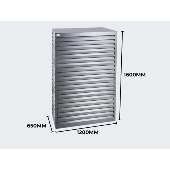 Evolar Klima- & Wärmepumpengehäuse Leichtes Anthrazit Aluminium Tower, 1600x1200x650 MM