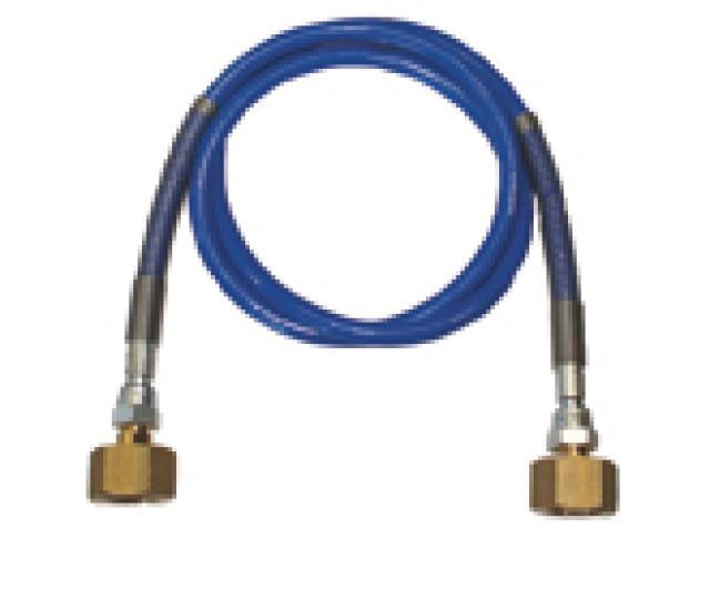 PERKEO FLEX Umfüll- und Flaschenanschlussschlauch für Sauerstoff, 200 bar, L=1m, DIN 477