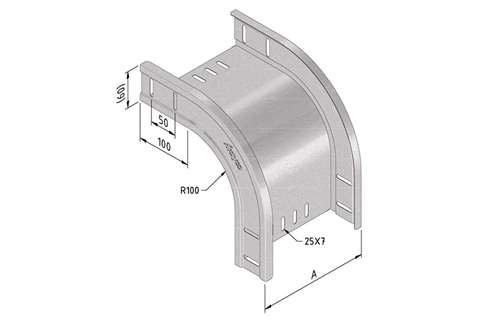 Trayco CT60-FB90-100-PG Kabelrinne Fallstück 100MM - 90° - Sendzimir