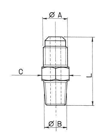 Verbindungsnippel 1/2SAE x 1/4NPT WIGAM U1-8B