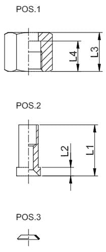 Mutter + Adapter + Dichtung CASTEL 9901/X14, 5/8" SAE x 5/8" (16 mm) ODS, 45 bar