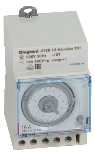 Legrand Microrex T31 analoge Schaltuhr ohne Gangreserve 230V