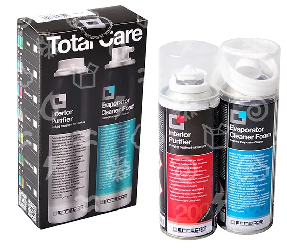 Errecom Komplettset zur Klimaanlagen-Hygiene – Schaum + Aerosol, 2×200 ml, Erdbeere