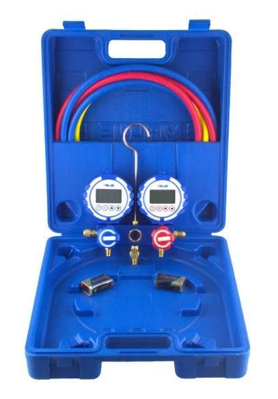 Digitale Monteurhilfe + 2 Schäuche in Koffer VDG-2-S1 für R717, R32, R1234yf, R290, R410A, R134a, R404A, R407C, R507