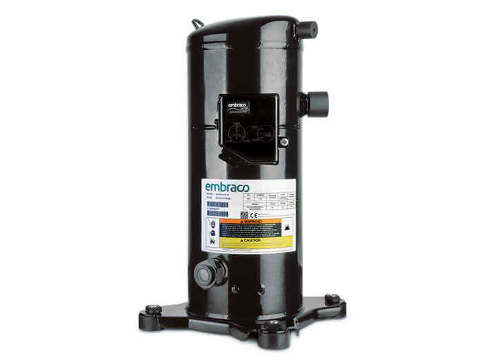 Kühlkompressor, R-410A System, Schraubkompressor, Schwarz lackiert, Mini Kompressor
