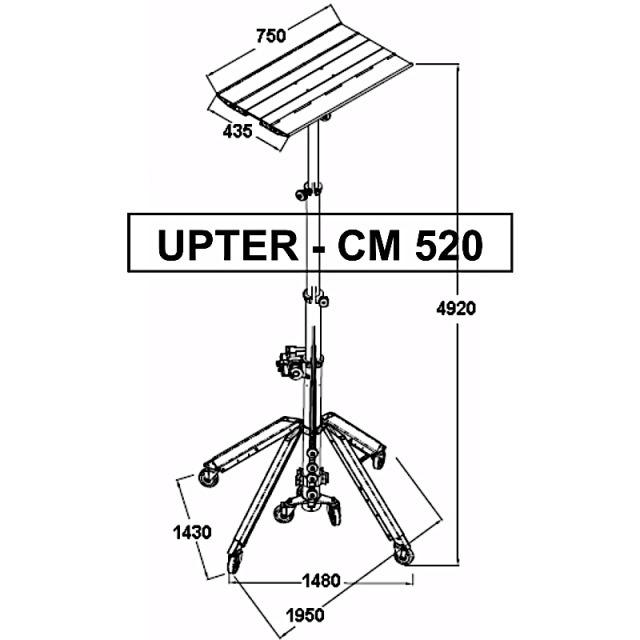 KeM.Tech CM 520 elektrischer Montagelift mit Rädern max. 90 kg/4,9m 230V 4A