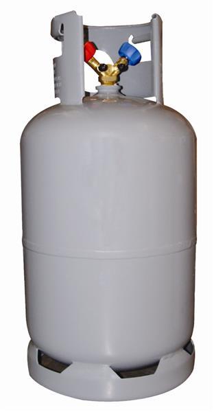 Kältemittelflasche / Leerflasche / Recyclingflasche 27,2 L grau - 1/4"-PED/CE/TUV Doppelventil