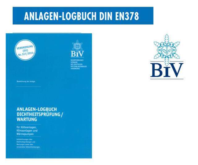 BIV Anlagen-Logbuch DIN EN378 Dichheitsprüfung-Wartung 517/2014 1Stück