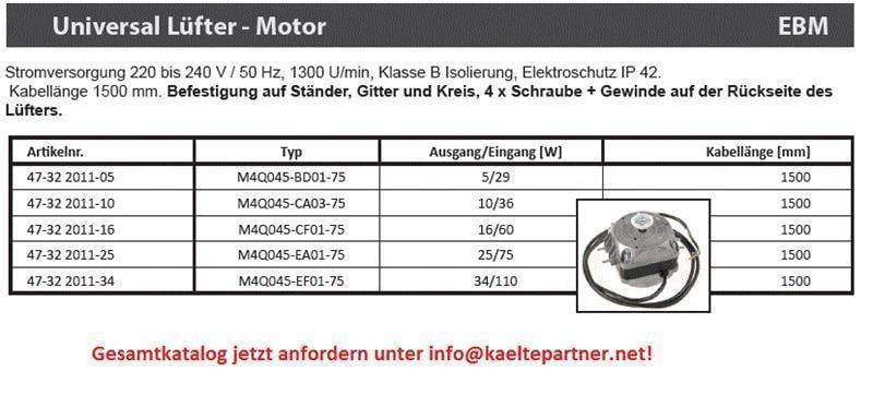 Lüftermotor EBM M4Q045-CF01-75, 16W, Multifunktion