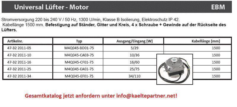 Lüftermotor EBM M4Q045-EA01-75, 25W, Multifunktion