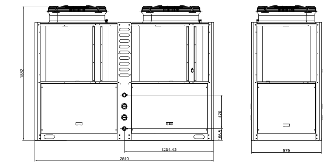 DECARBONIZE ECO 300 kommerzielle Wärmepumpe 92 kW R290 - Commercial Series