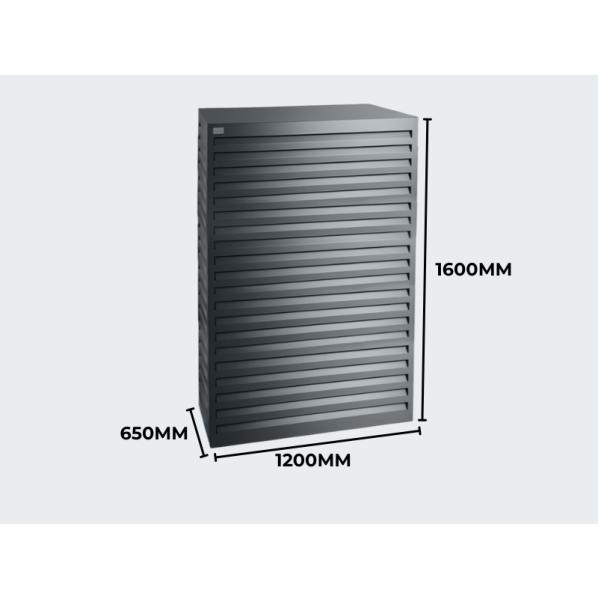 Evolar Klima- & Wärmepumpengehäuse Dunkles Anthrazit Aluminium Tower, 1600x1200x650 MM