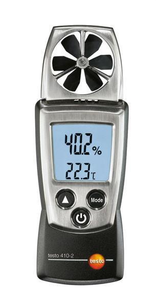 testo 410-2, Flügelrad-Anemometer mit Feuchte-Messung und NTC-Luft-Thermometer